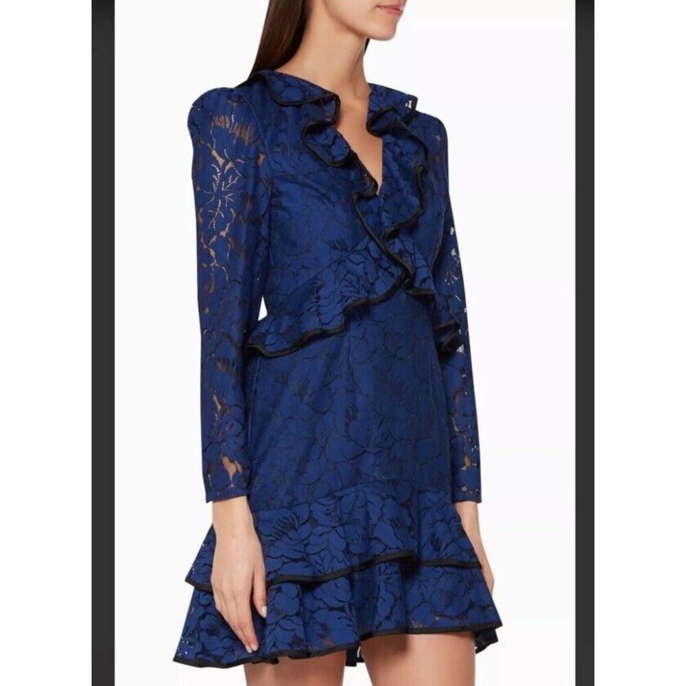 NEW Keepsake the Label Dress Size Small Navy-Blue Lace Encore Dress $200